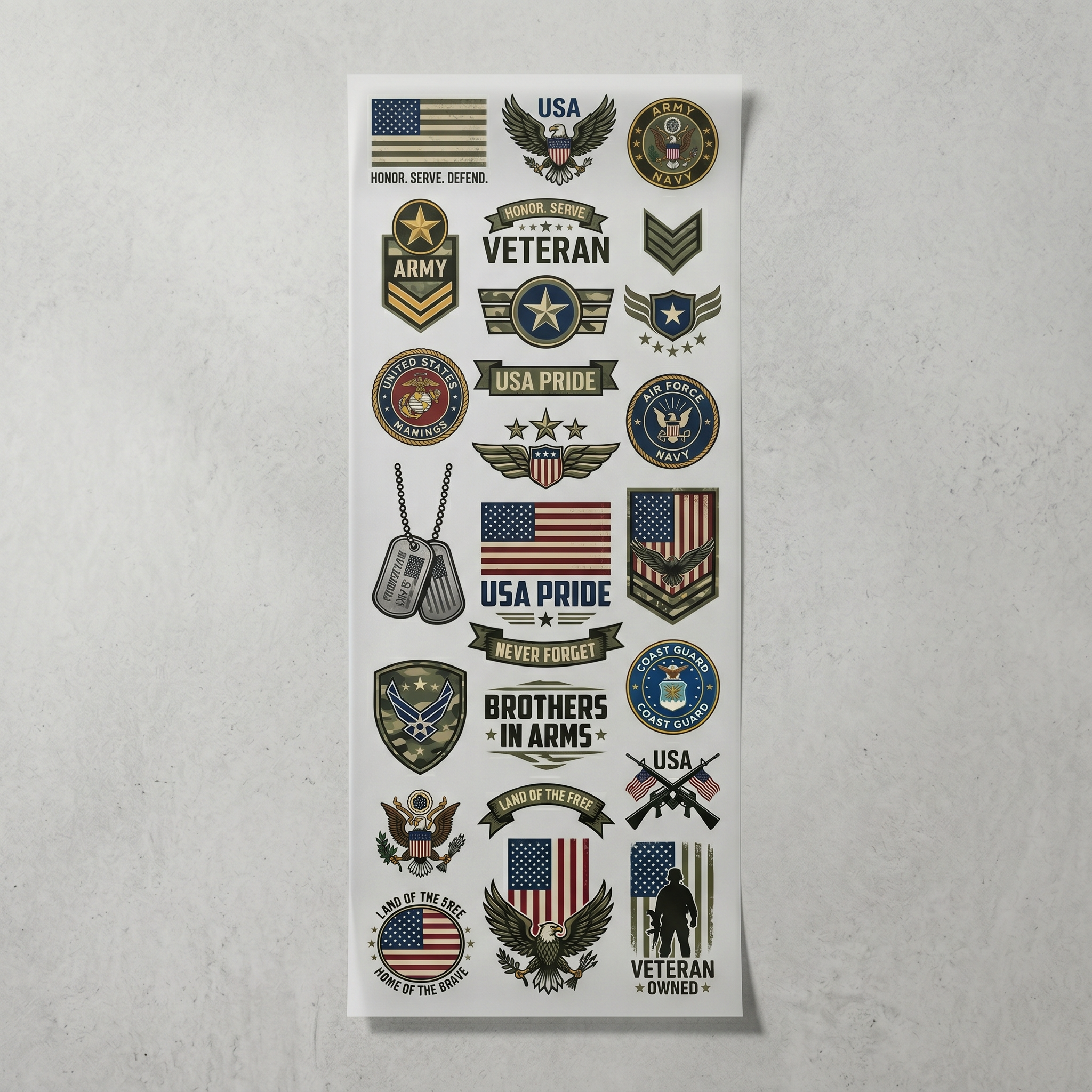 Honor & Duty Premade DTF Transfer Gangsheet - 22 x 60 product image