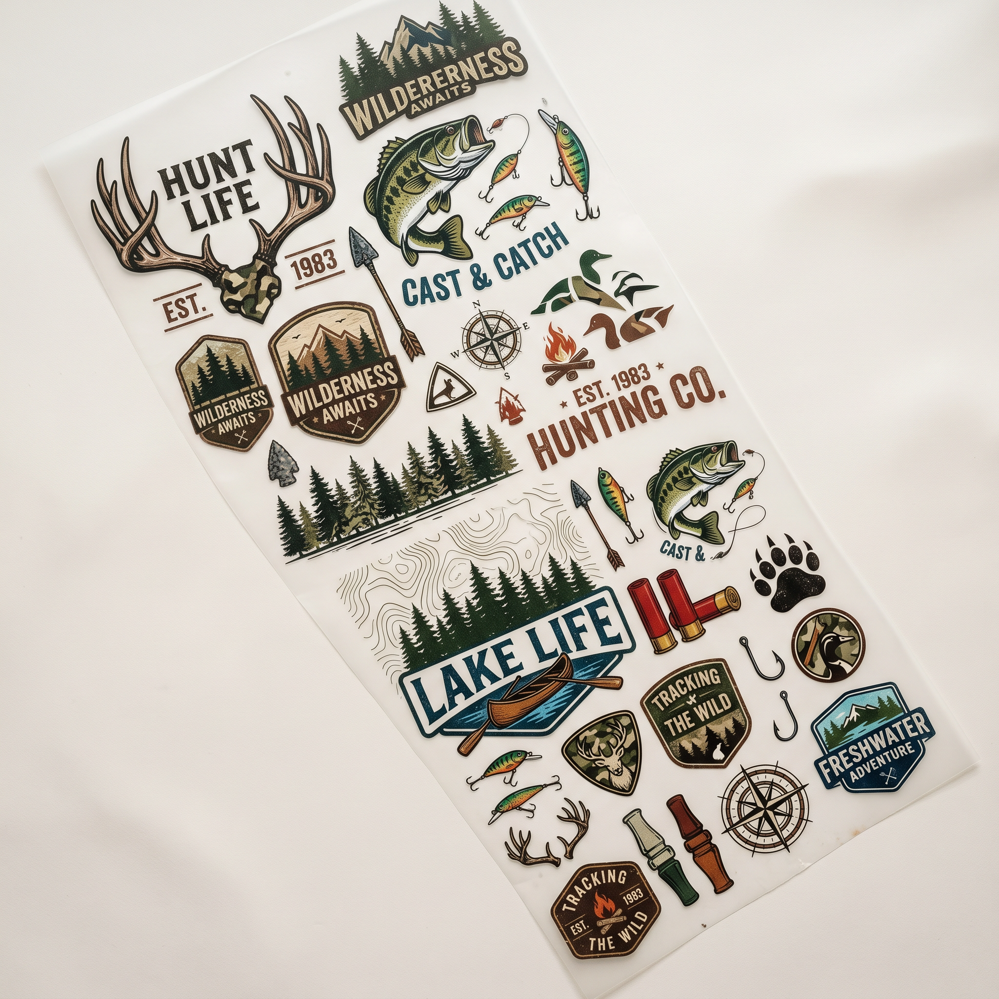 Backwoods Buck Fever Premade DTF Transfer Gangsheet - 22 x 60 product image