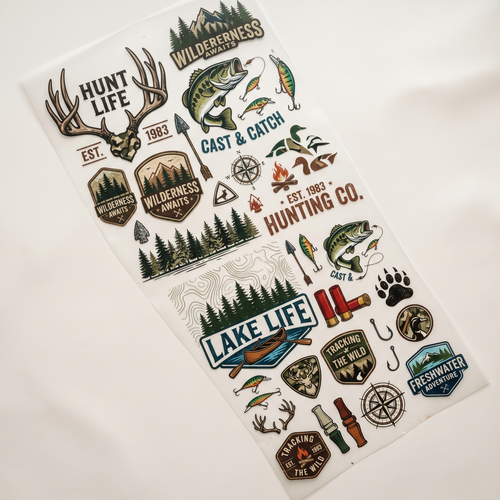 Backwoods Buck Fever Premade DTF Transfer Gangsheet - 22 x 60 product image