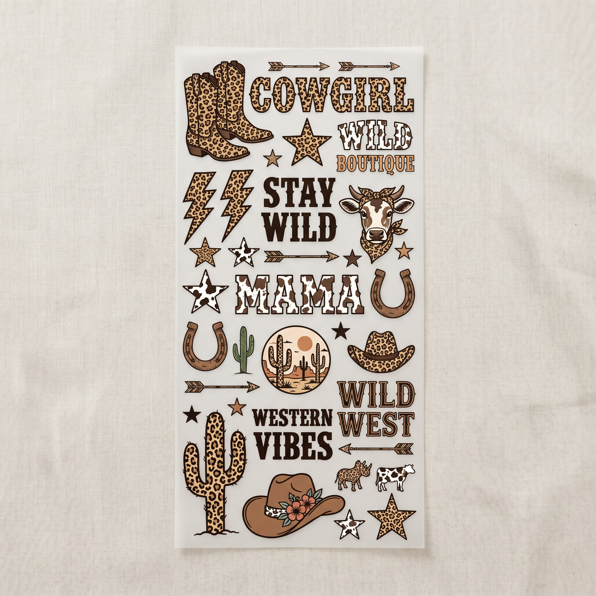 Wild & Western Animal Prints Premade DTF Transfer Gangsheet - 22 x 60 product image
