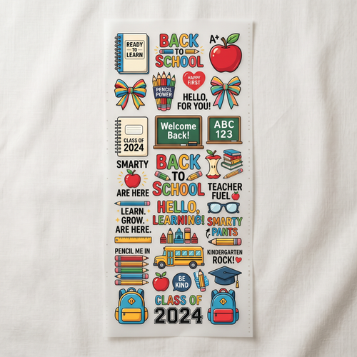 Back to School Bliss Premade DTF Transfer Gangsheet - 22 x 60 product image