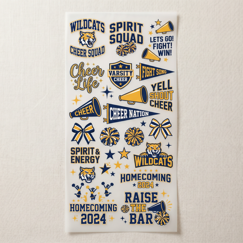 Cheer Squad Spirit Premade DTF Transfer Gangsheet - 22 x 60 product image