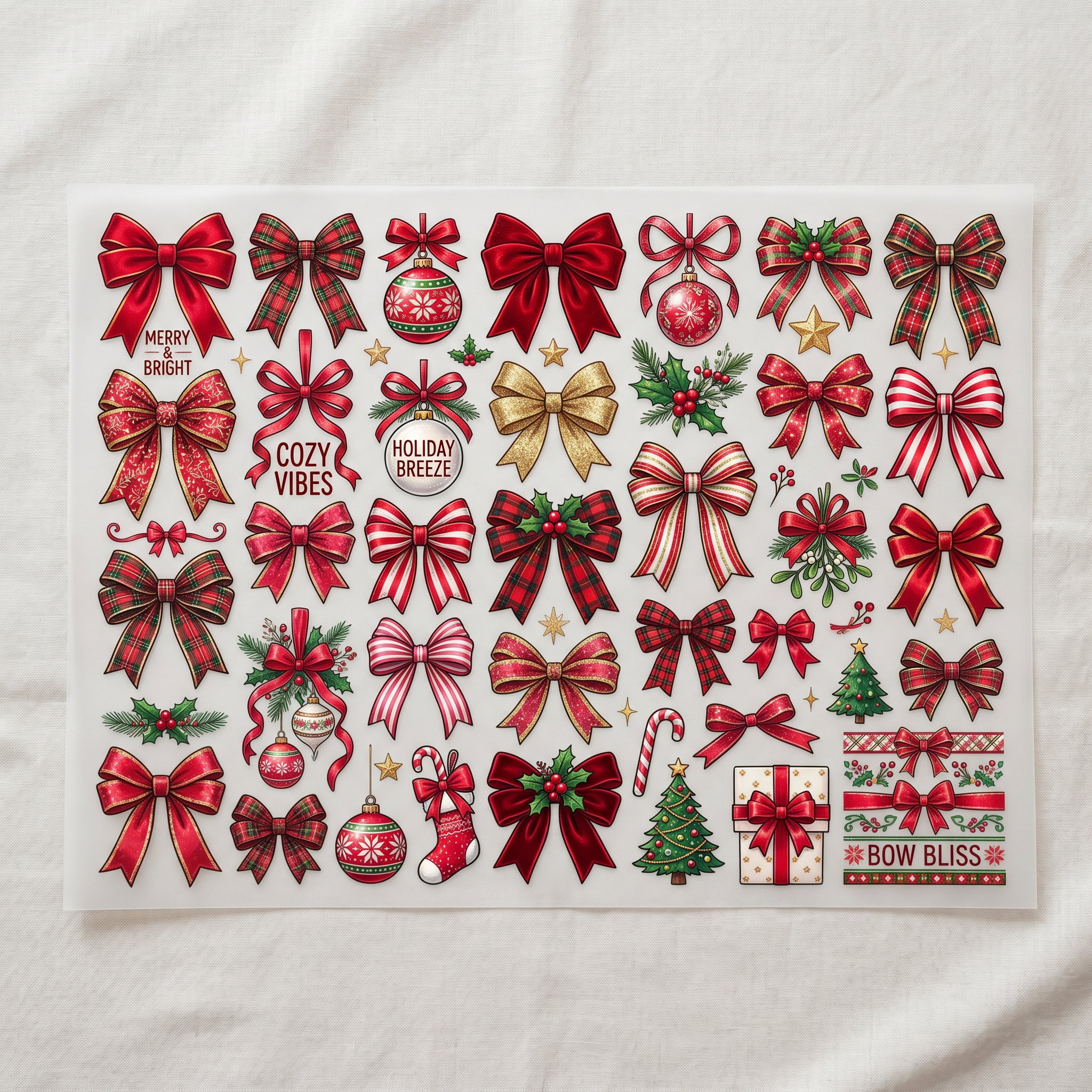 Holiday Bow Bliss Premade DTF Transfer Gangsheet - 22 x 60 product image