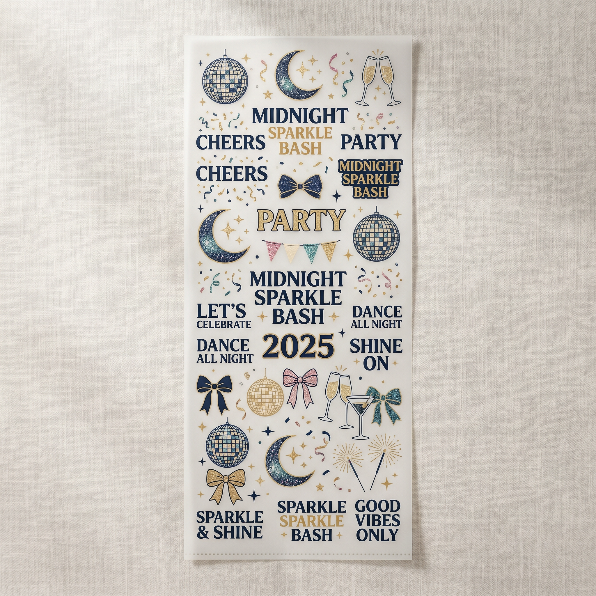 Midnight Sparkle Bash Premade DTF Transfer Gangsheet - 22 x 60 product image