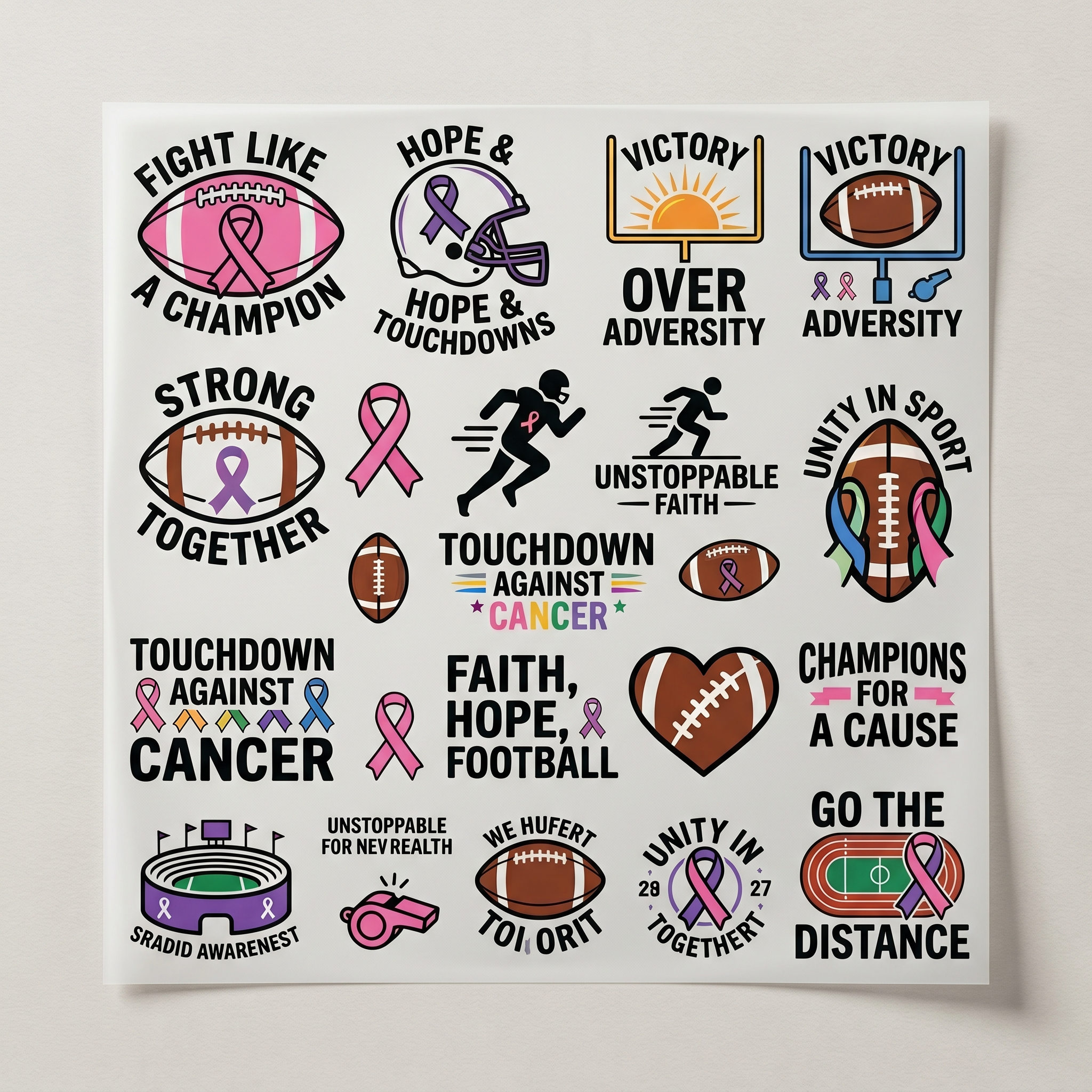 Touchdowns and Triumphs Premade DTF Transfer Gangsheet - 22 x 60 product image