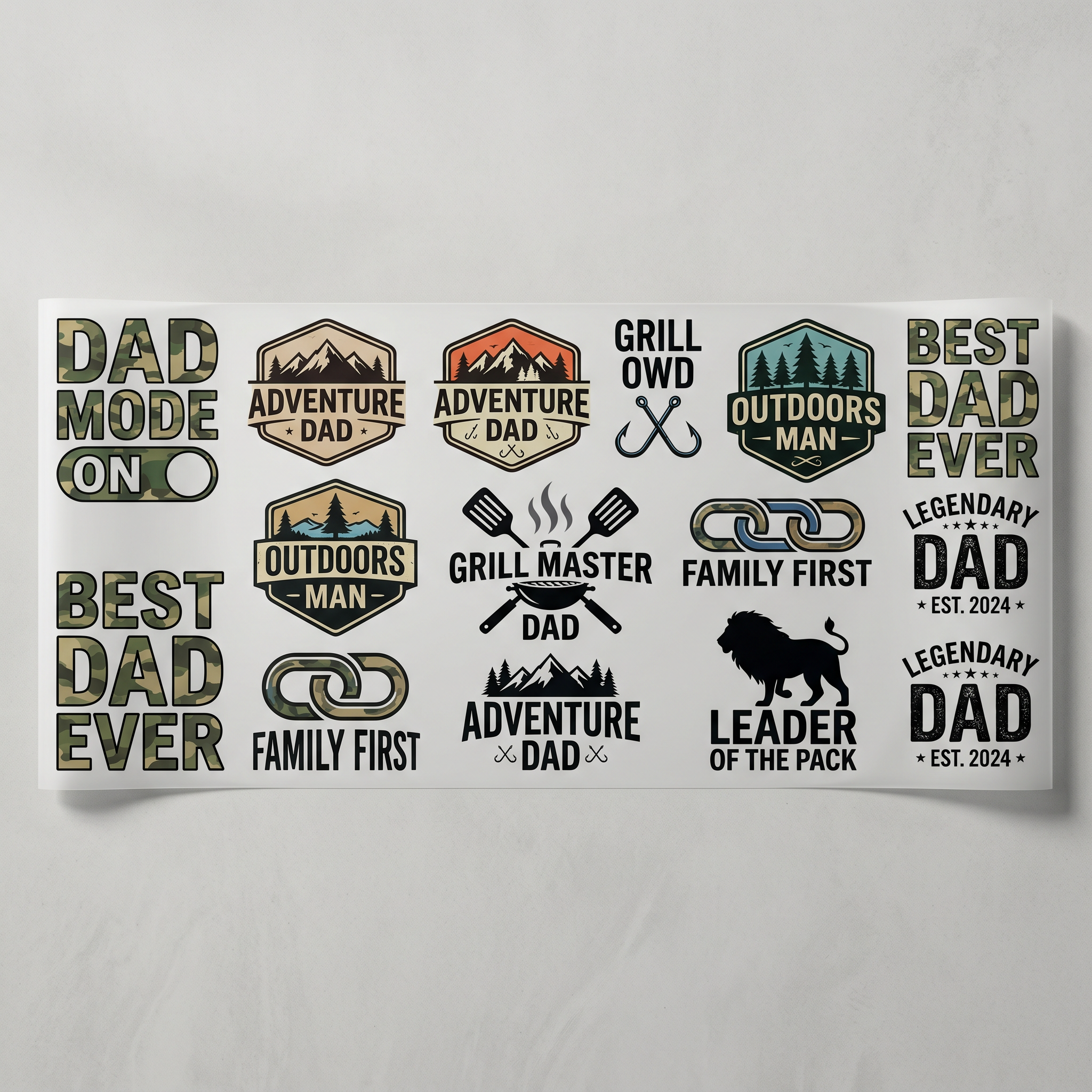 Dad Life Collection Premade DTF Transfer Gangsheet - 22 x 60 product image