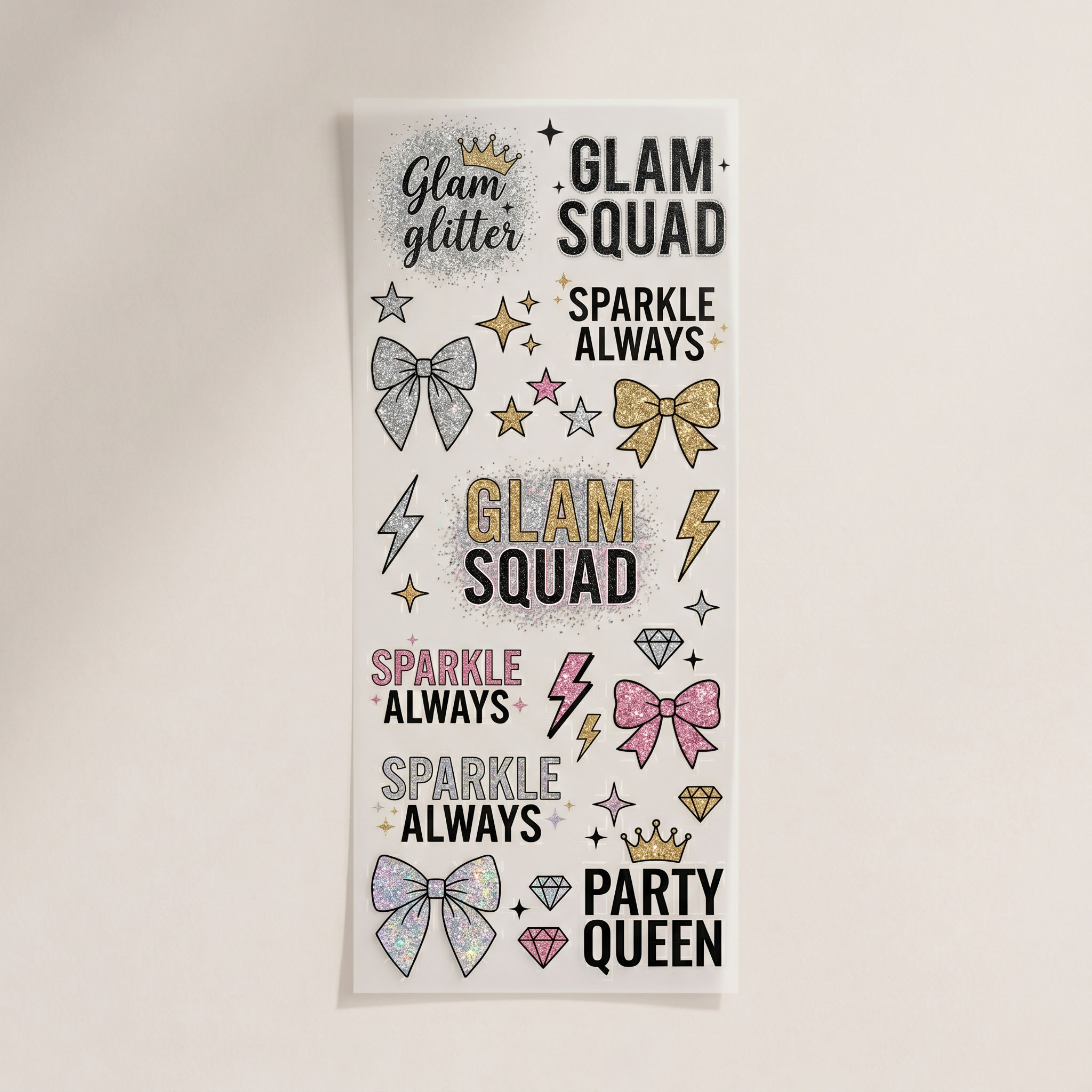 Faux Glitter Glam Premade DTF Transfer Gangsheet - 22 x 60 product image
