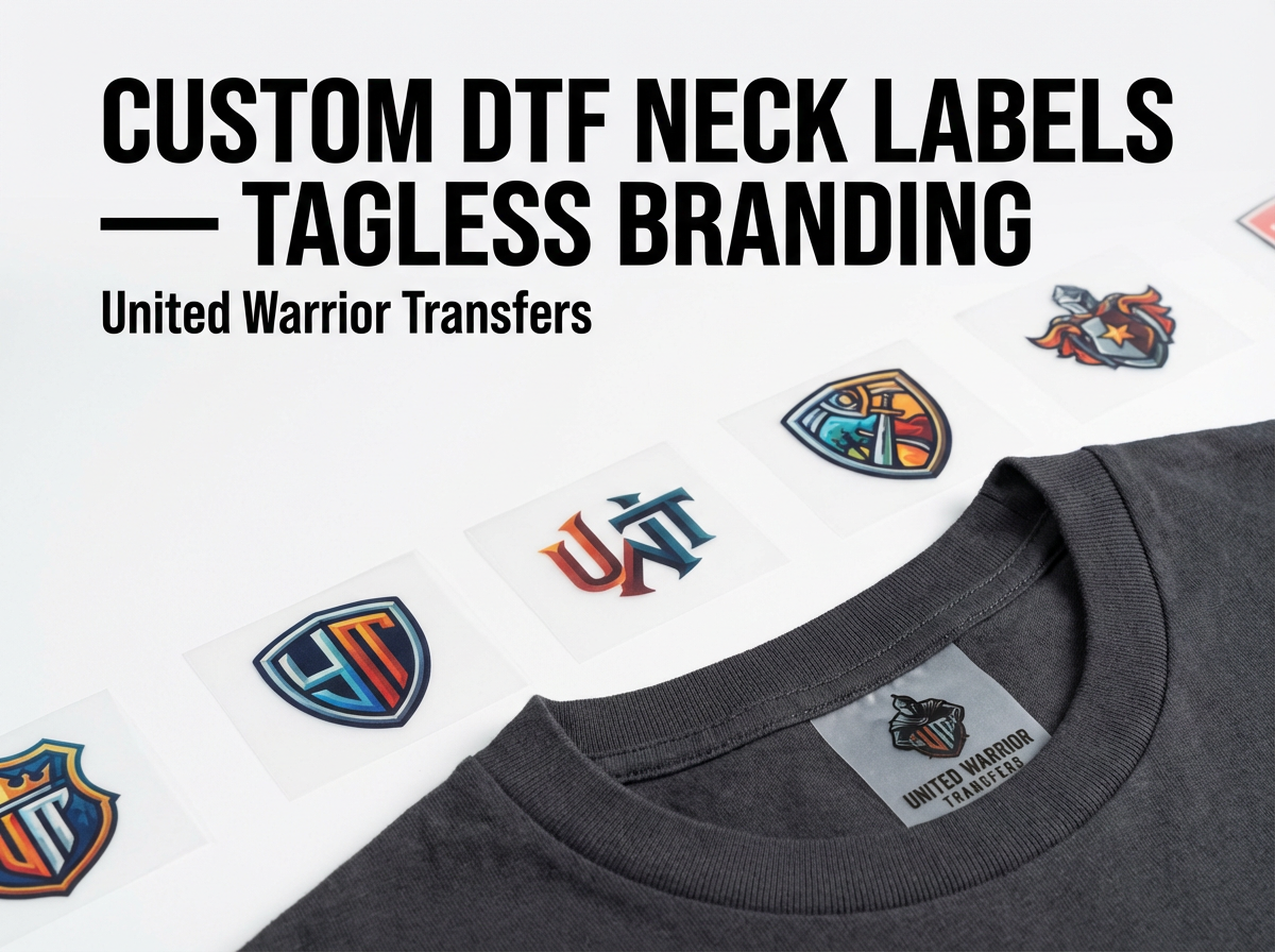 Custom DTF Neck Labels Tagless Branding
